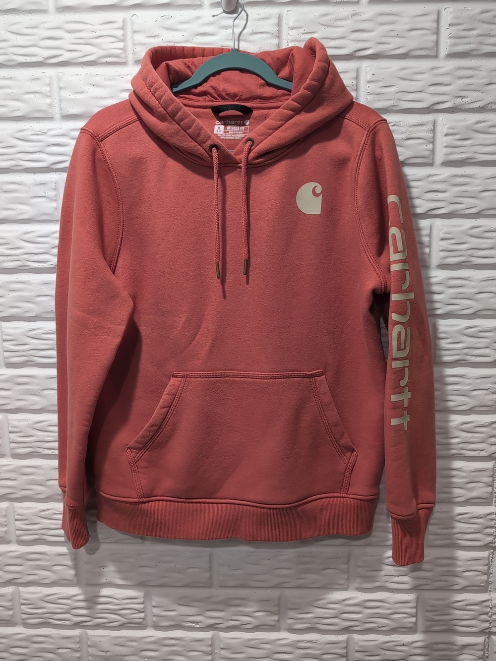 Carhartt Women's Relaxed Fit Pullover Hoodie Size M Orange Farm Outdoor Comfort